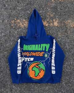New Design Custom Printing Graphic Hoodies Heavyweight 100% Cotton Men Distressed Acid Washed Vintage Hoodie - Product Image 4
