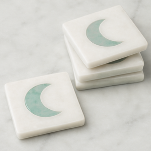 Dessous de verre en pierre à motif étoilé pour décoration de table élégante et protection des boissons de luxe avec sous-verres en marbre de qualité supérieure - Product Image 6