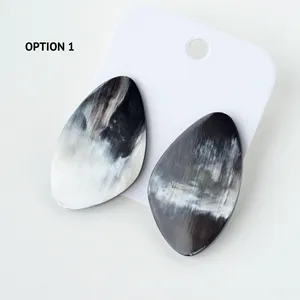 ต่างหูเขาควายขัดคุณภาพสูงสไตล์โบราณของผู้หญิงชุดปาร์ตี้แฟชั่นสัตว์หรูหราตกแต่งธีมเรขาคณิต - Product Image 4