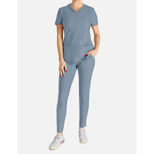 Uniformes hospitaliers à col en V ensembles de gommages avec logo personnalisé OEM uniformes uniformes médicaux pour femmes infirmières et infirmiers - Product Image 2