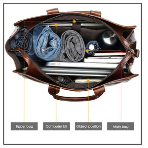 High Quality Waterproof Leather Duffle Bag for Men Real Leather Weekender Travelling Business <b>Briefcase</b> Travel Bags - Product Image 6
