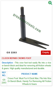 Reparación de relojes Crows Foot GS 2263 Herramientas de joyería - Product Image 2