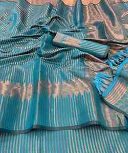 Sari elegante de gasa para mujer con diseño de impresión elegante y ropa de boda exclusiva para ocasiones especiales - Product Image 5