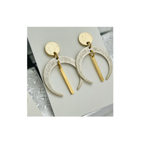 Pendientes largos de latón con superficies texturizadas pequeñas Austin 1920, juego de embalaje de joyería, pendientes de venta rápida, joyería con cuentas - Product Image 4