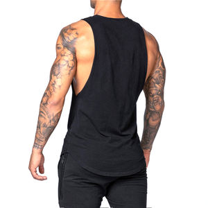 Vêtements de sport pour hommes en gros, OEM personnalisé, couleur unie, débardeur de musculation, débardeur pour hommes - Product Image 3