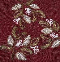 Napperons en perles de verre faits à la main, de qualité supérieure, Design Unique, or marron-blanc