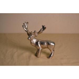 Reno de Navidad con asta escultura hecha a mano estatuilla de Reno de plata fundida pieza decorativa para mesa - Product Image 6