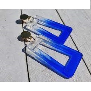 ต่างหูแฟชั่นผู้หญิง ชุบทอง 18K สองสี รูปหัวใจเรซิ่น สแตนเลส รูปทรงเรขาคณิตหลากสี ลายผีเสื้อ - Product Image 2