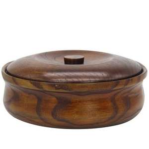 Juego de Tazones para Servir de Madera Natural Hechos a Mano de Alta Calidad, Tazones de Ensalada de Nogal Tallados Altamente Personalizados para el Hogar, para Cartón Indio - Product Image 2