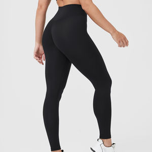 Mallas de Fitness de cadera de melocotón de cintura alta personalizadas para mujer para Yoga gimnasio levantamiento de glúteos secado rápido transpirable 220g tela patrón sólido - Product Image 2