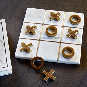 Mármol blanco de lujo Tic Tac Toe Regalo perfecto para cumpleaños Tic Tac Toe Juego de interior Niños y juegos de mesa familiares - Product Image 6