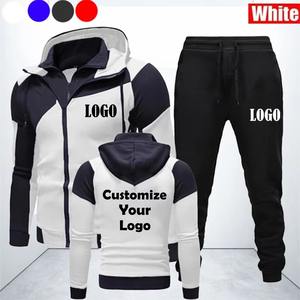 ชุดวอร์ม2ชิ้นสำหรับเล่นกีฬาลำลองของผู้ชายชุดวิ่งจ๊อกกิ้งแบบสวมหัวแขนยาวผ้าโพลีเอสเตอร์100% ระบายอากาศได้ดี - Product Image 2