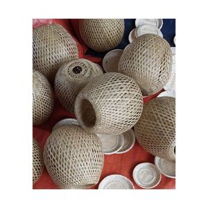 Lampe en bambou décor suspension panier luminaire suspendu avec abat-jour en rotin tissé à la main Boho pendentif éclairage osier bambou - Product Image 3