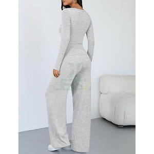 Conjunto de 2 Piezas para Mujer, Estilo Vintage, Bordado, Top Corto y Leggings de Cintura Alta con Dobladillo, Pantalones Casuales para Hacer Ejercicio - Product Image 4