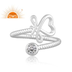 Elegent Design Fine Sterling Silver Natural Cz Gemstone <b>Adjustable</b> <b>Ring</b> Custom Jewelry Manufacturer - Product Image 2