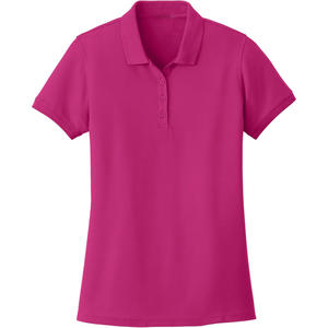 Polo à manches courtes pour femmes, mélange de coton, coupe ajustée décontractée, col classique, mode estivale, vêtements de sport, golf, tennis, tenue de bureau - Product Image 1