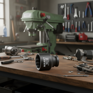 Hazet 1/2'' <b>12</b>-<b>Point</b> Square <b>Socket</b> with Traction Profile and Borehole - Product Image 3