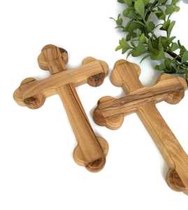 Cruz de madera decorativa grande de alta calidad con versículo de la Biblia grabado para decoración de pared del hogar y espacios religiosos en la costa más baja - Product Image 1