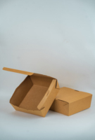 Boîte à lunch kraft rectangulaire blanche/marron de haute qualité impression 4C pour emballage alimentaire à emporter et récipient à lunch