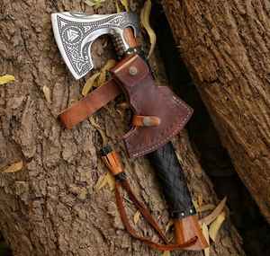 Hacha de Acero con Alto Contenido de Carbono, Venta al por Mayor, Hacha Vikinga de Grado Industrial Premium, con Funda de Cuero Fino - Product Image 6