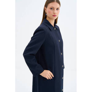 Manteau d'hiver tissé bleu marine coupe classique - Product Image 6