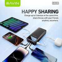 BAVIN PC1102S 22.5w 20000mah Baterai Power Bank Li-Polymer Berkualitas Tinggi Dengan Kabel Tipe USB C