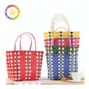 Fournisseur vietnamien sac de panier en plastique tissé à la main poignée en cuir nouvel an occasion artisanat artisanal-Caryln 0084935825297WA - Product Image 2