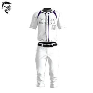 Uniforme de baseball entièrement personnalisable en polyester 100% entièrement sublimé, maillot et pantalon de baseball à 3 boutons - Product Image 1