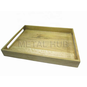 Vente en gros de plateaux de service rectangulaires personnalisés en bois de manguier pour les restaurants et les services hôteliers - Product Image 3