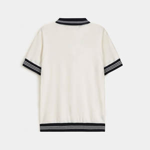 Polo pour homme tricoté uni respirant avec logo personnalisé de haute qualité T-shirts polo zippés de qualité supérieure - Product Image 5