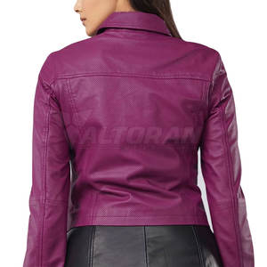Veste en cuir pour femmes, coupe moderne, vêtements d'extérieur, veste en cuir pour femmes, style avant-gardiste, veste en cuir pour femmes - Product Image 2