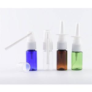 Mini Botella de Spray Nasal de 10 ml, Color Ámbar, para PET/PP Azul Verde, con Tapa, Sellado con Cepillo y Serigrafía para Uso Médico - Product Image 1