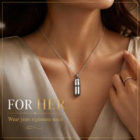 Pendentif diffuseur d'huiles essentielles en acier inoxydable Energinox, flacon de parfum rechargeable, collier aromathérapie