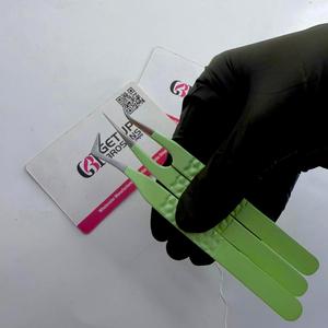 Nouvel ensemble de pinces à cils antistatiques GETUP BROSONS IMPEX en acier inoxydable, pointe lisse de 10 mm, manche confortable vert - Product Image 5