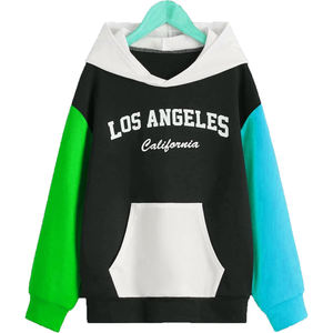 Sudadera con capucha para hombre con hombros caídos, bolsillo de bloque de Color, logotipo personalizado bordado, de felpa francesa, de gran tamaño, 100% algodón, impermeable, transpirable - Product Image 4