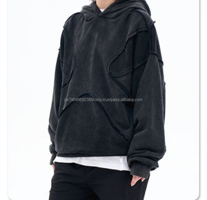 custom blank hoodie men boxy <b>light</b> <b>blue</b> hoodie unisex hoodies 100 cotton heavy weight - Product Image 6