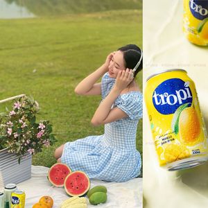 แบรนด์ tropi น้ำซุปข้นผลไม้สด24กระป๋องเครื่องดื่มบรรจุขวด330มล. รสมะม่วงสับปะรดลิ้นจี่รสพีช - Product Image 6