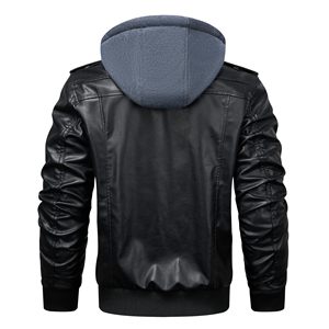 Offre Spéciale véritable peau de mouton Bomber veste en cuir hommes moto vestes en cuir couleur marron hommes veste en cuir pour hommes - Product Image 5