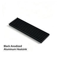 Dissipateur thermique AS-R1-2280 M.2 2280 SSD en aluminium anodisé noir, avec pad thermique 8W/m.k et sangle en silicone pour radiateur de refroidissement SSD NVMe SATA