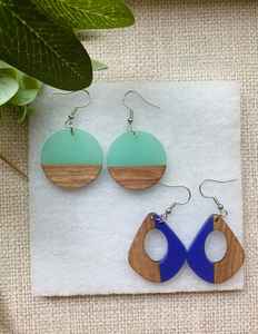 Pendientes Hechos a Mano de Resina y Madera para Mujer, Joyería Ligera y Moderna, Accesorios de Moda e Ideas para Regalos - Product Image 2
