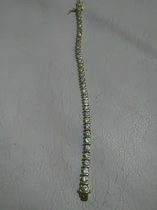 7.00 Ct Moissanite Diamond Women Tennis Bracelet Yellow <b>Gold</b> Plated Silver - Product Image 3