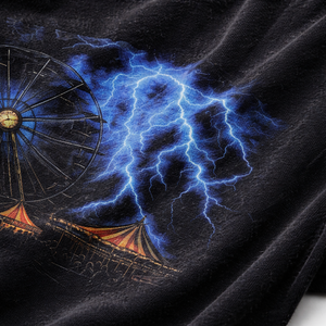 Camiseta Personalizada Extra Grande con Estampado Gráfico de Rayo, Estilo Vintage Lavado, para Hombre, de Algodón, Manga Corta, Informal - Product Image 6