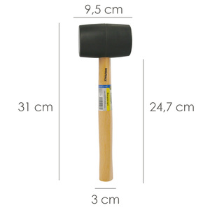 Martello in gomma nera da 500 grammi - Product Image 2