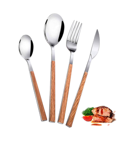 Vente chaude Enfants Formation Acier dessert fourchette cuillère Vaisselle Manche En Bois qualité durable excellent design - Product Image 1