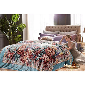 Giường đôi bán buôn siêu mềm tùy chỉnh thẻ màu dày mùa đông nhung lông cừu chồn và <span class=keywords><strong>Sherpa</strong></span> chăn - Product Image 2