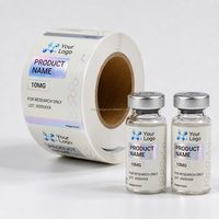 Étiquettes autocollantes personnalisées en vinyle pour flacons de laboratoire pour flacons en verre de 2 ml, 3 ml, 5 ml, 10 ml