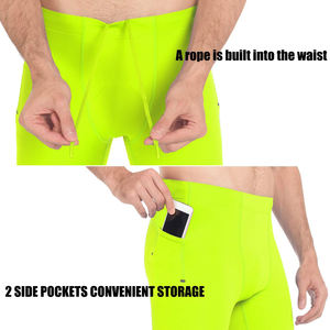 Men's Quick-Drying Breathable Compression Yoga <b>Leggings</b> with Custom Patch Pocket Elastic Waist Tight Pants Stretch <b>Legging</b> - Product Image 6