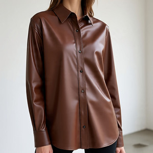 ชุดเดรสสีดำสำหรับผู้หญิง2025ปรับแต่งได้แจ็คเก็ตหนังแท้สำหรับนักขี่จักรยานหนังโพลีเอสเตอร์สีล้วนสำหรับฤดูหนาว - Product Image 2