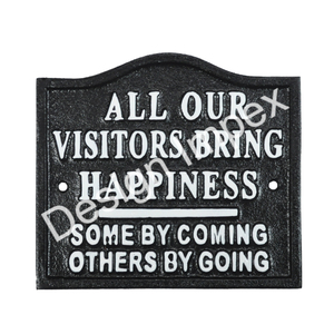 Placa de pared vintage de fácil montaje HAPPY IS THE HOUSE THAT SHELTERS A FRIEND Hoja rectangular Letrero general a precios competitivos - Product Image 4