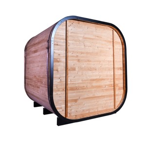 Home Spa Carbonized Spruce Wooden Outdoor 4 People Sauna Room with Infrared <b>Heaters</b> - Product Image 2